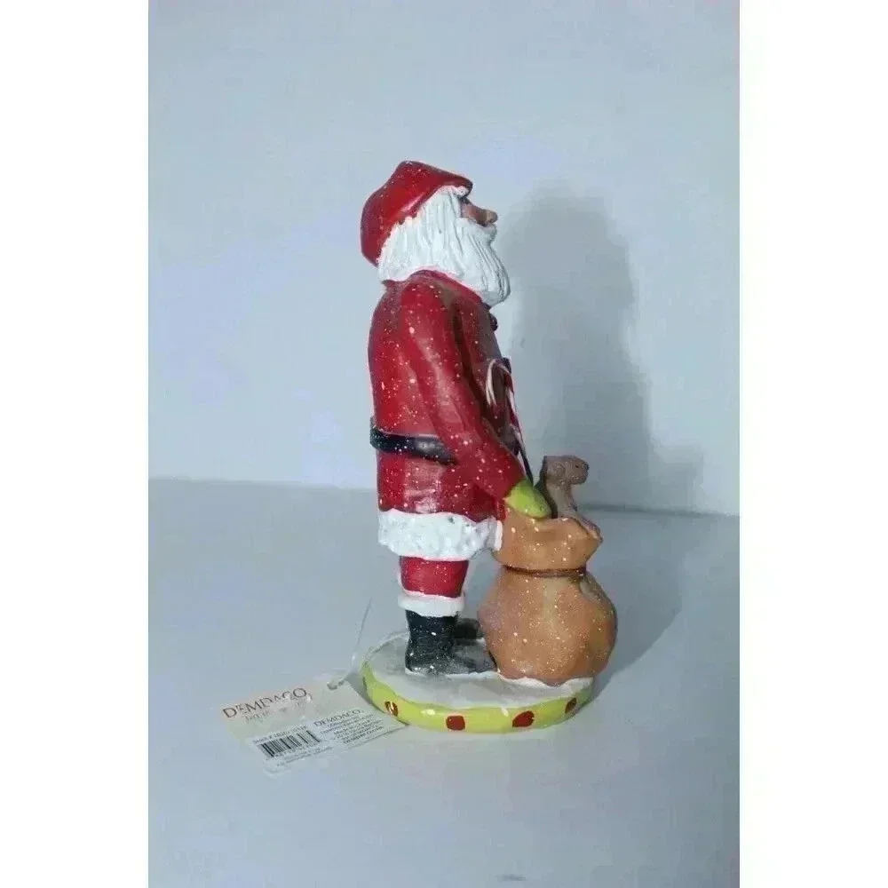 DEMDACO Patchwork Christmas‎ Laura Benge Jolly Santa Claus Figurine 2015